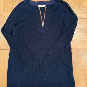 Tory Burch Navy Sweater with Zipper